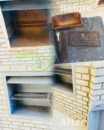 Brick braai oven before and after sandblasting