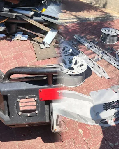 Truck bumper and wheel rims prepared by rust removal sandblasting